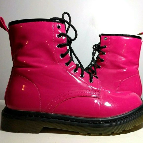 hot pink combat boots
